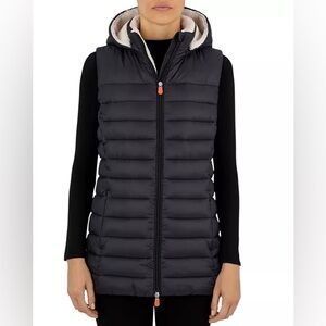 Save the Duck Margareth Hooded Puffer Vest Navy Blue Medium